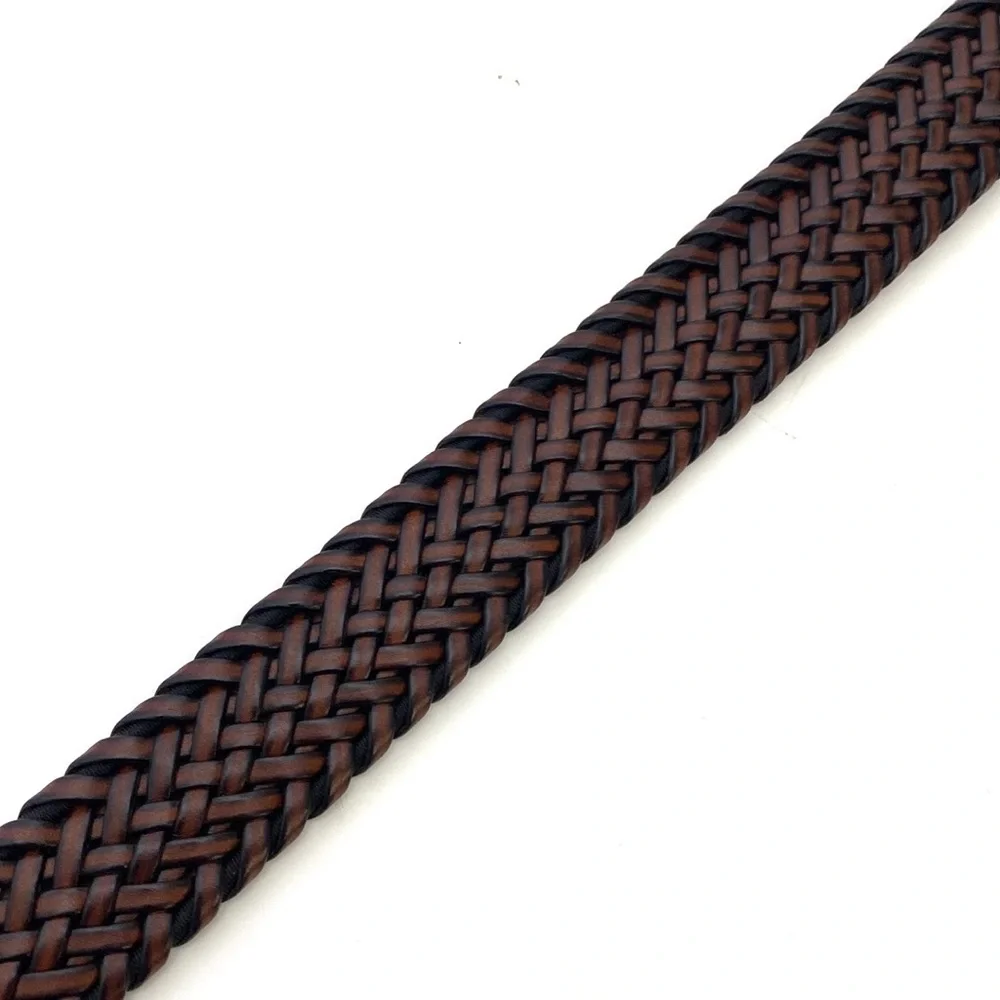 Stafford Big & Tall Brown Leather Braided Trouser Belt NWT
